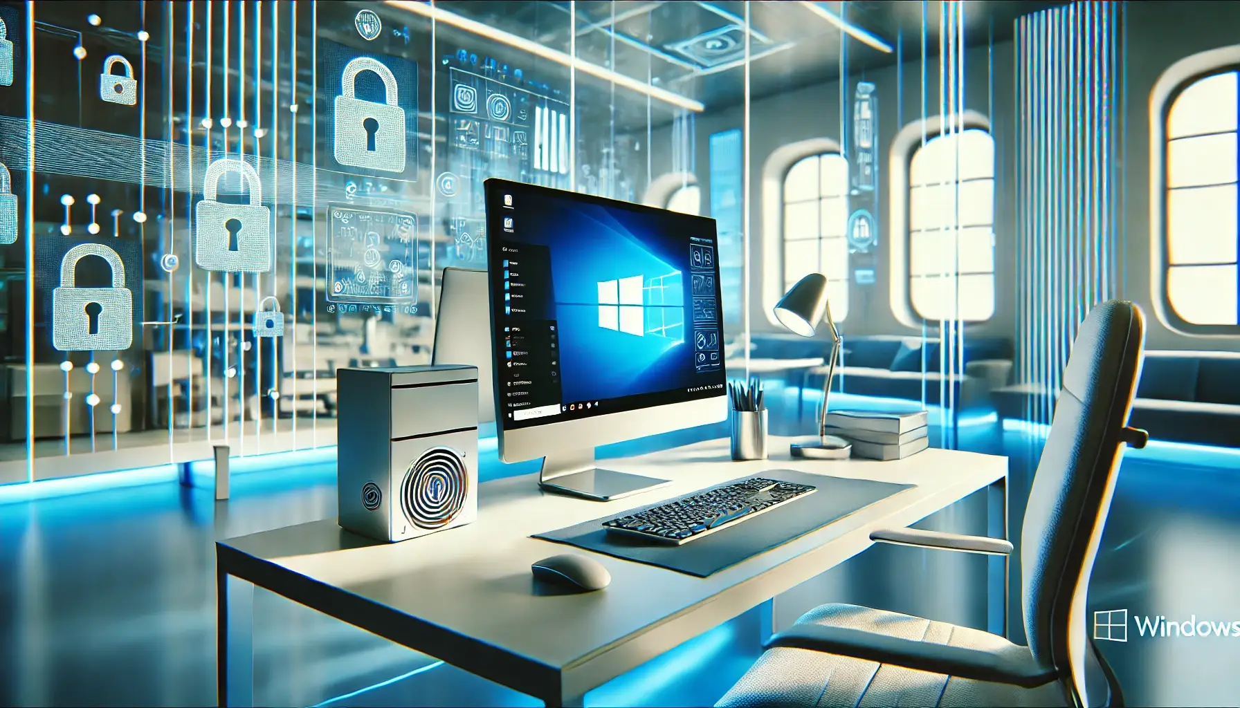 A modern workspace with a sleek and organized desk setup.